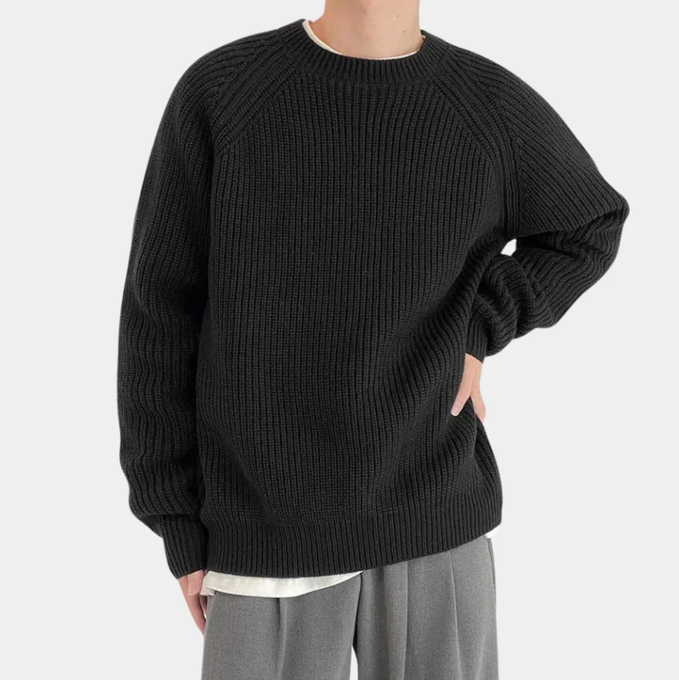 Pull Tricoté à Col Rond à Coupe Régulière pour Homme | Idéal pour l’Automne et l’Hiver