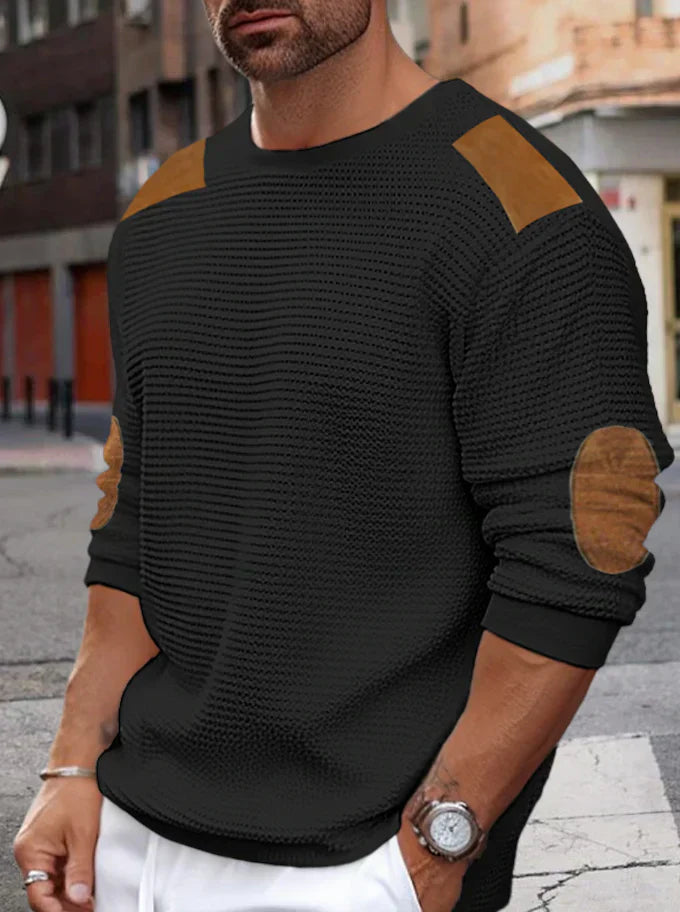 Pull à Maille Waffle avec Col Rond pour Hommes | Idéal pour un Usage Quotidien