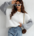 Pull À Manches Contrastantes Avec Coupe Légèrement Oversize Pour Femme | Idéal Pour Un Usage Quotidien