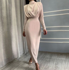 Robe Longue à Manches Longues avec Taille Définie pour Femme | Idéale pour les Occasions Formelles et les Soirées