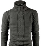 Pull Col Roulé à Maille Torsadée Classique pour Homme | Idéal pour l’Hiver