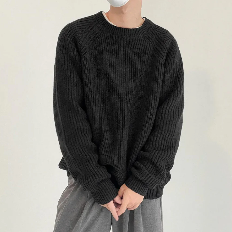 Pull Tricoté à Col Rond à Coupe Régulière pour Homme | Idéal pour l’Automne et l’Hiver