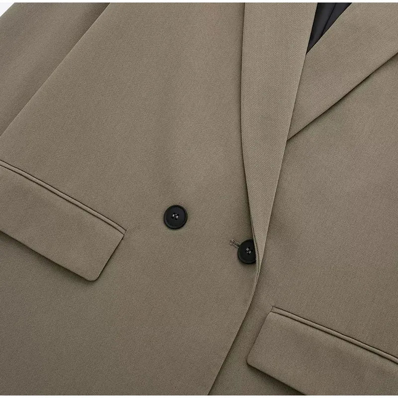Blazer Oversize Structuré à Revers Classiques pour Femme | Idéal pour le Travail et le Quotidien