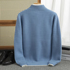 Pull En Maille Avec Col Demi-Zip Et Détails Côtelés En Zigzag Pour Homme | Idéal Pour La Superposition Quotidienne