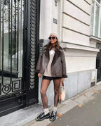 Veste d’Hiver avec Large Col et Fermeture à Boutons pour Femme | Idéale par Temps Froid