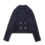Blazer Court Double Boutonnage Oversize Pour Femme | Idéal Pour Mi-Saison