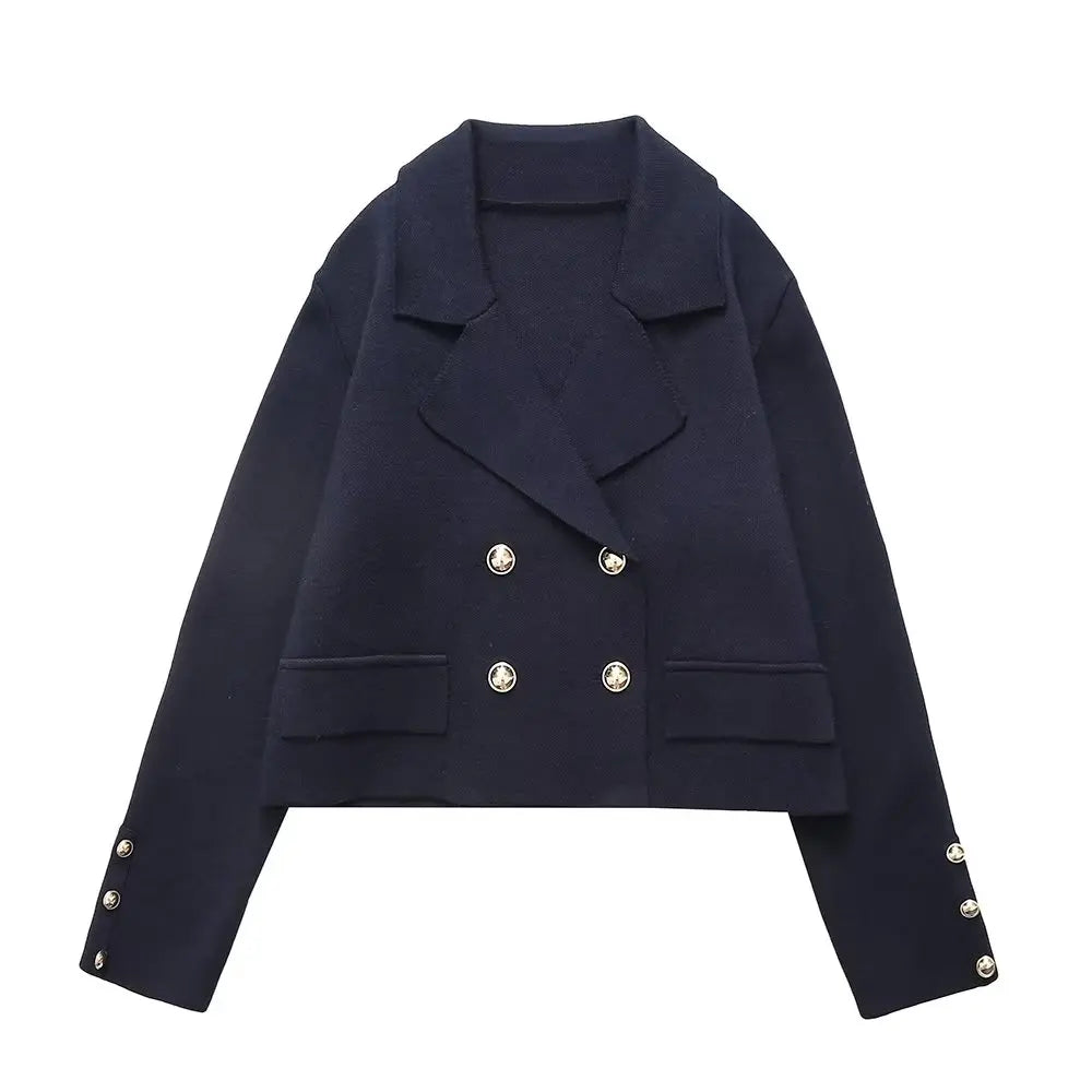 Blazer Court Double Boutonnage Oversize Pour Femme | Idéal Pour Mi-Saison