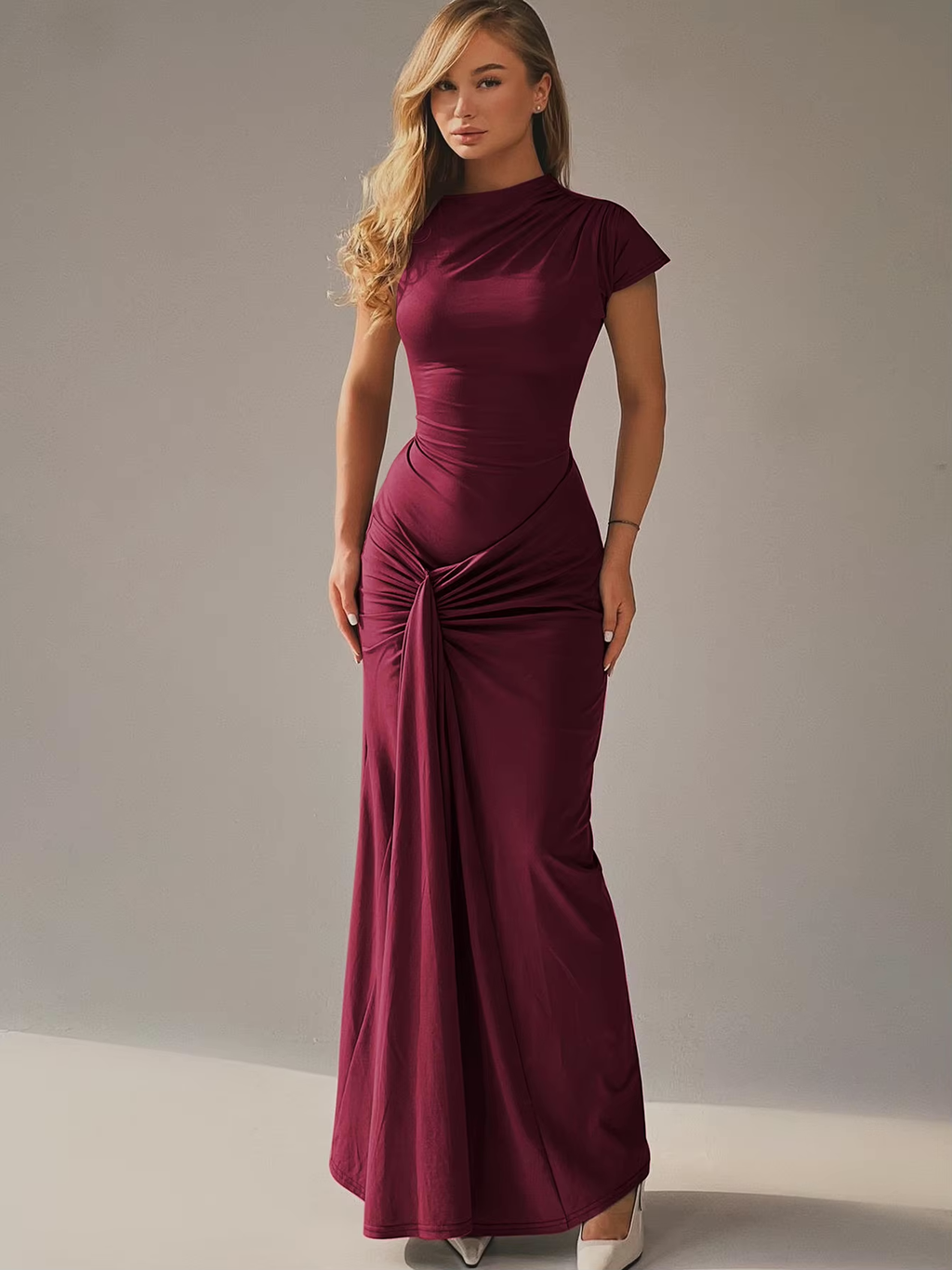 Robe Maxi Avec Encolure Asymétrique Et Dos À Lacets Pour Femme | Idéale Pour Les Événements Et Soirées