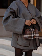 Veste à Ceinture et Col V pour Femme | Idéale pour l’Automne et l’Hiver