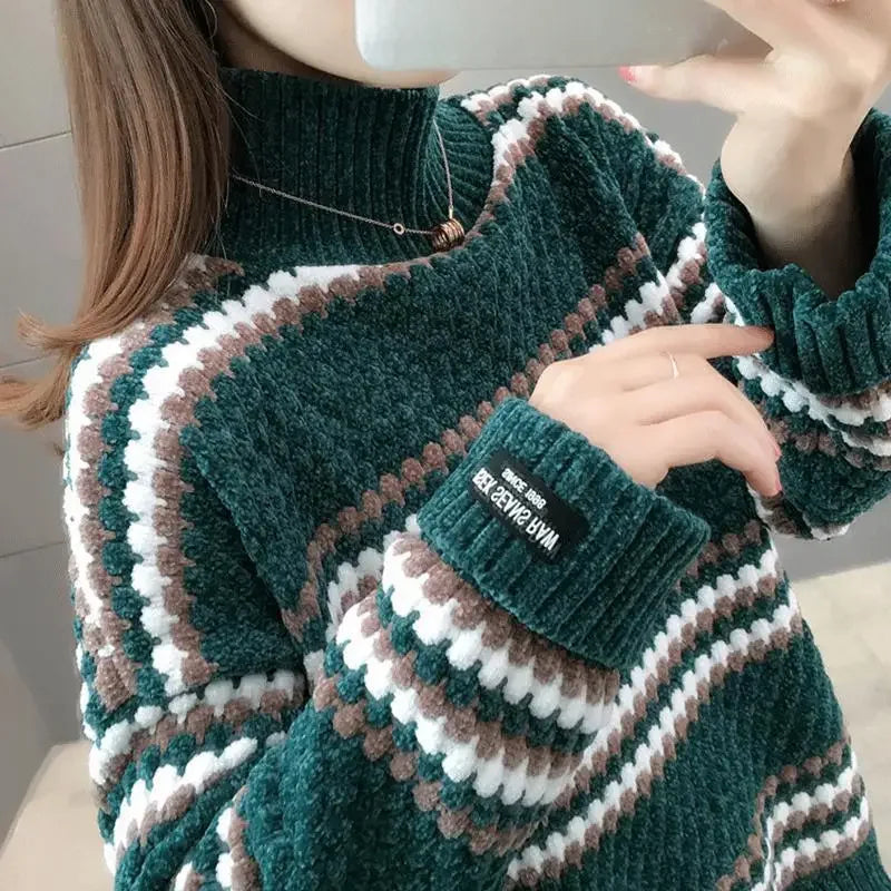 Pull À Col Haut avec Coupe Ample pour Femme | Idéal pour L’Hiver