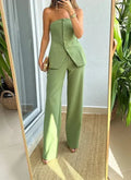Ensemble Top Et Pantalon Sans Manches À La Coupe Décontractée Pour Femmes | Idéal Pour Une Tenue Décontractée