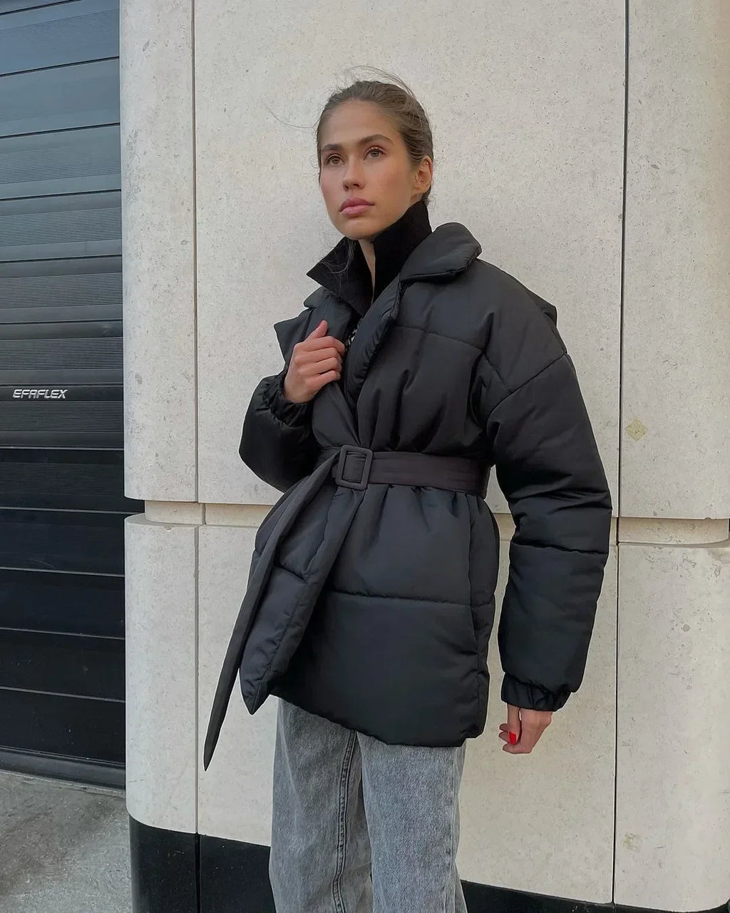 Manteau Parka Matelassé avec Détail Ceinturé pour Femme | Idéal pour l’Hiver