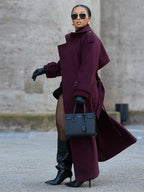 Manteau Long à Col Revers avec Double Boutonnage et Ceinture pour Femme | Idéal pour l’Automne et l’Hiver
