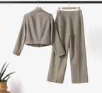 Ensemble avec Blazer Et Pantalon Taille Haute pour Femme | Idéal pour Bureau Et Réunions