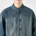 Chemise Boutonnée avec Col Mandarine et Poches Frontales pour Homme | Idéale pour Tenues Quotidiennes