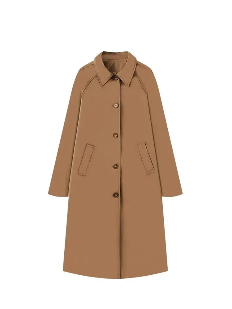 Trench-Coat Avec Fermeture Boutonnée Et Doublure À Carreaux Pour Femme | Idéal Pour Mi-Saison