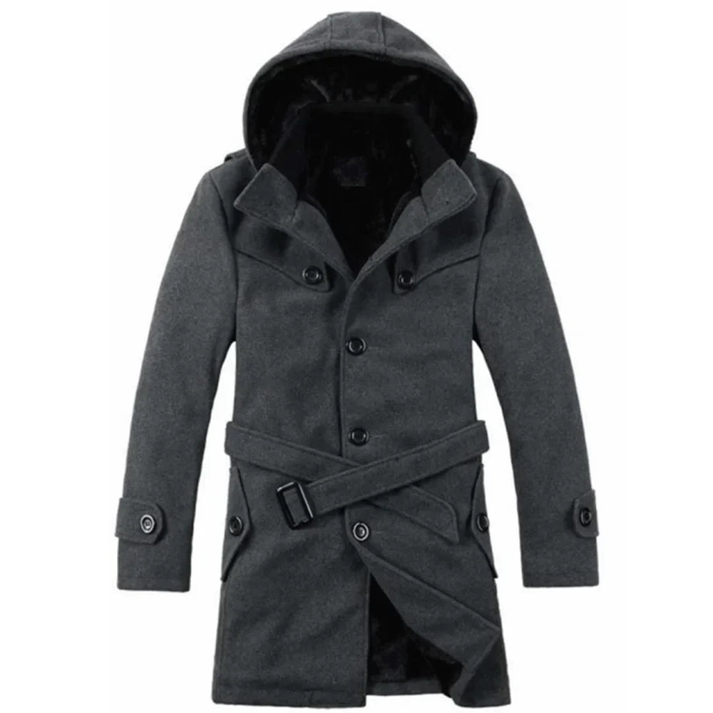 Trenchcoat avec Capuche et Ceinture pour Homme | Adapté à l’Automne et à l’Hiver