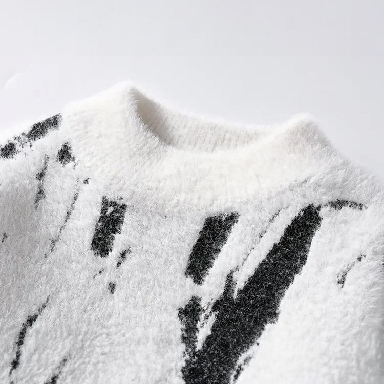 Pull pour Homme avec Motif Abstrait et Col Rond | Idéal pour l’Hiver