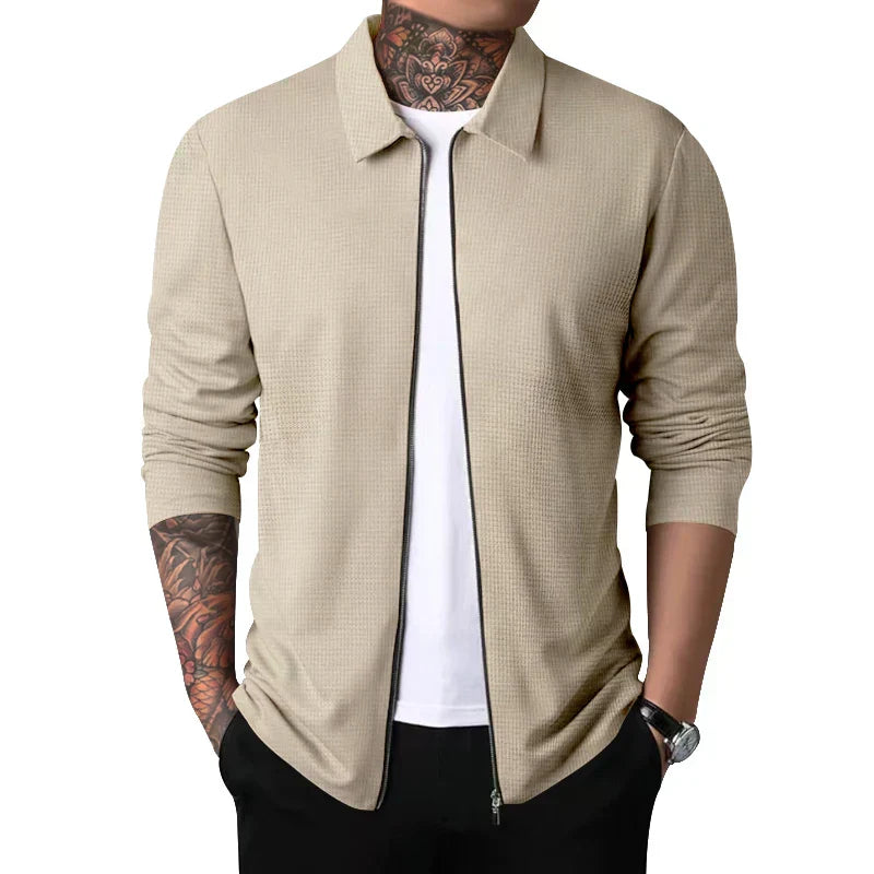 Veste Zippée À Manches Longues Avec Col Structuré Pour Homme | Idéale Pour Un Usage Quotidien Et Professionnel