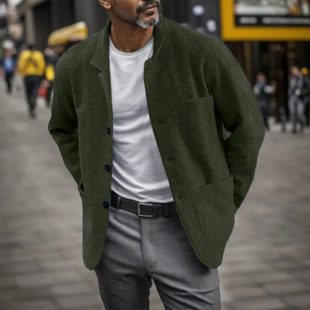 Veste À Boutons Avec Col Classique Et Poches Plaquées Pour Homme | Idéale Pour La Mi-Saison