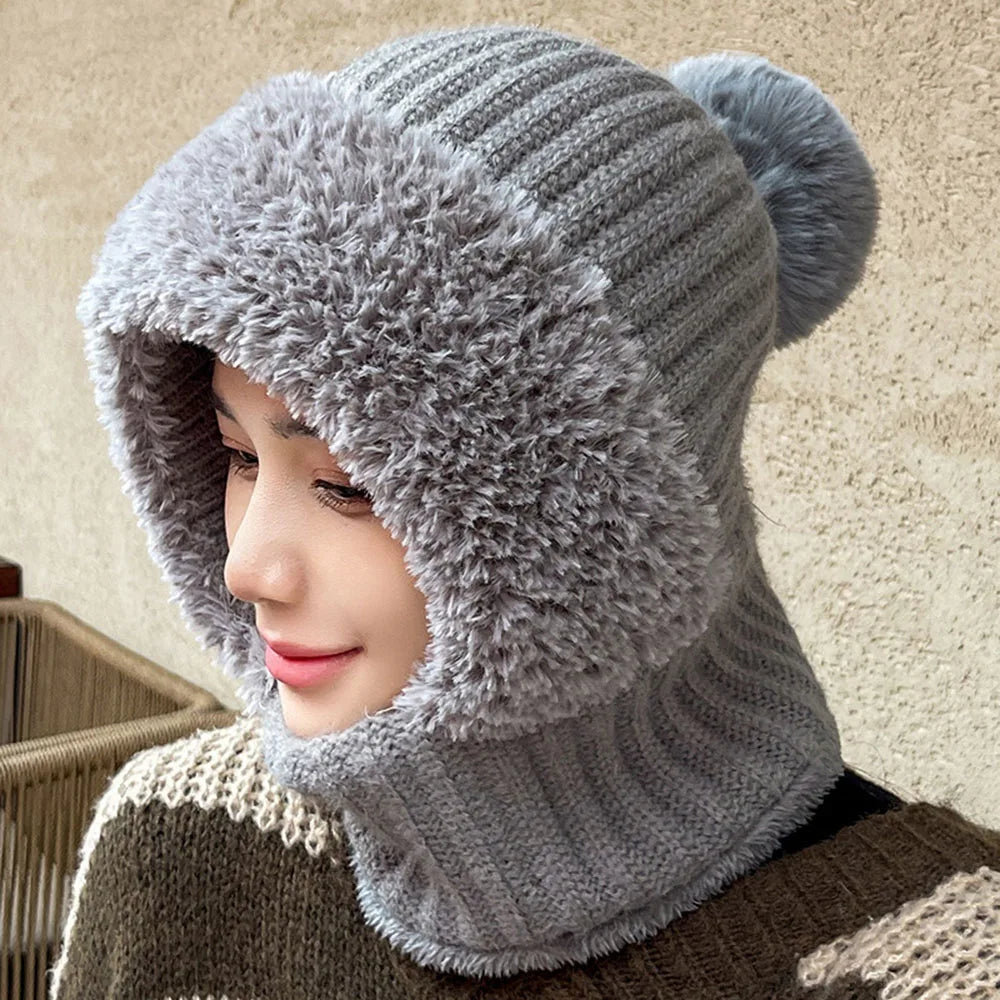 Bonnet avec Cache-Cou Intégré pour Femmes | Idéal pour L’Hiver