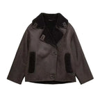 Veste d’Hiver avec Large Col et Fermeture à Boutons pour Femme | Idéale par Temps Froid