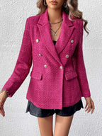 Blazer Mi-Long Avec Col Tailleur Pour Femme | Idéal Pour Travail Et Sorties