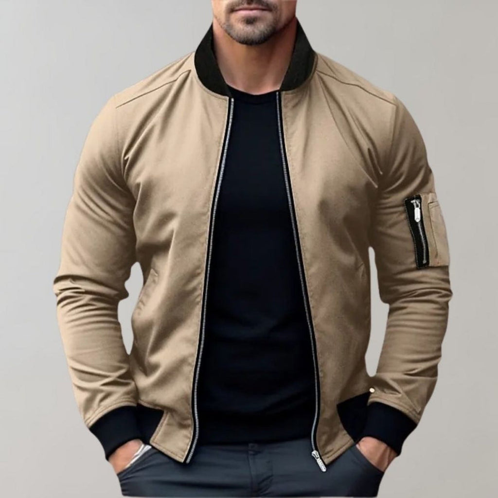 Bomber pour Hommes avec Fermeture Zippée et Poches Multiples | Idéal pour Tenues Quotidiennes