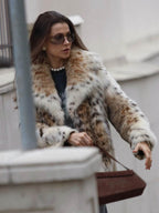 Manteau À Imprimé Léopard avec Col Ouvert Et Manches Longues pour Femmes | Idéal pour L’Hiver