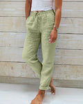Pantalon à Coupe Droite pour Femme avec Ceinture Élastique | Idéal pour Temps Chaud