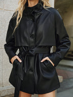 Veste Matelassée avec Ceinture et Col Montant pour Femme | Idéale pour l’Automne et l’Hiver
