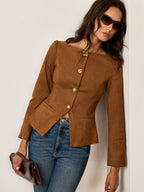 Veste à Boutons Métalliques pour Femme | Idéale pour la Mi-Saison
