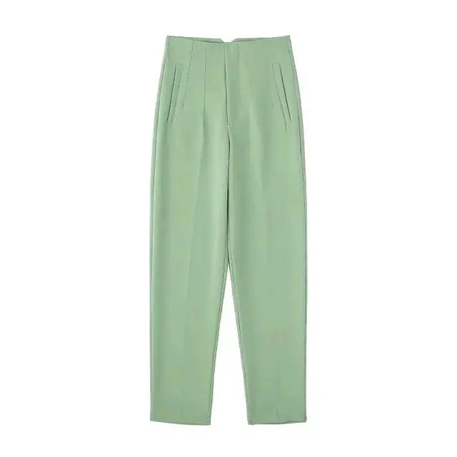 Pantalon Plissé Taille Haute Avec Fermeture Zippée Pour Femmes | Idéal Pour Un Usage Quotidien