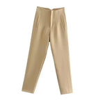 Pantalon Plissé Taille Haute Avec Fermeture Zippée Pour Femmes | Idéal Pour Un Usage Quotidien