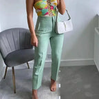 Pantalon Plissé Taille Haute Avec Fermeture Zippée Pour Femmes | Idéal Pour Un Usage Quotidien