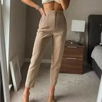 Pantalon Plissé Taille Haute Avec Fermeture Zippée Pour Femmes | Idéal Pour Un Usage Quotidien