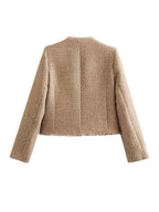 Blazer Court Structuré à Coupe Ajustée pour Femme | Idéal pour le Travail et le Quotidien