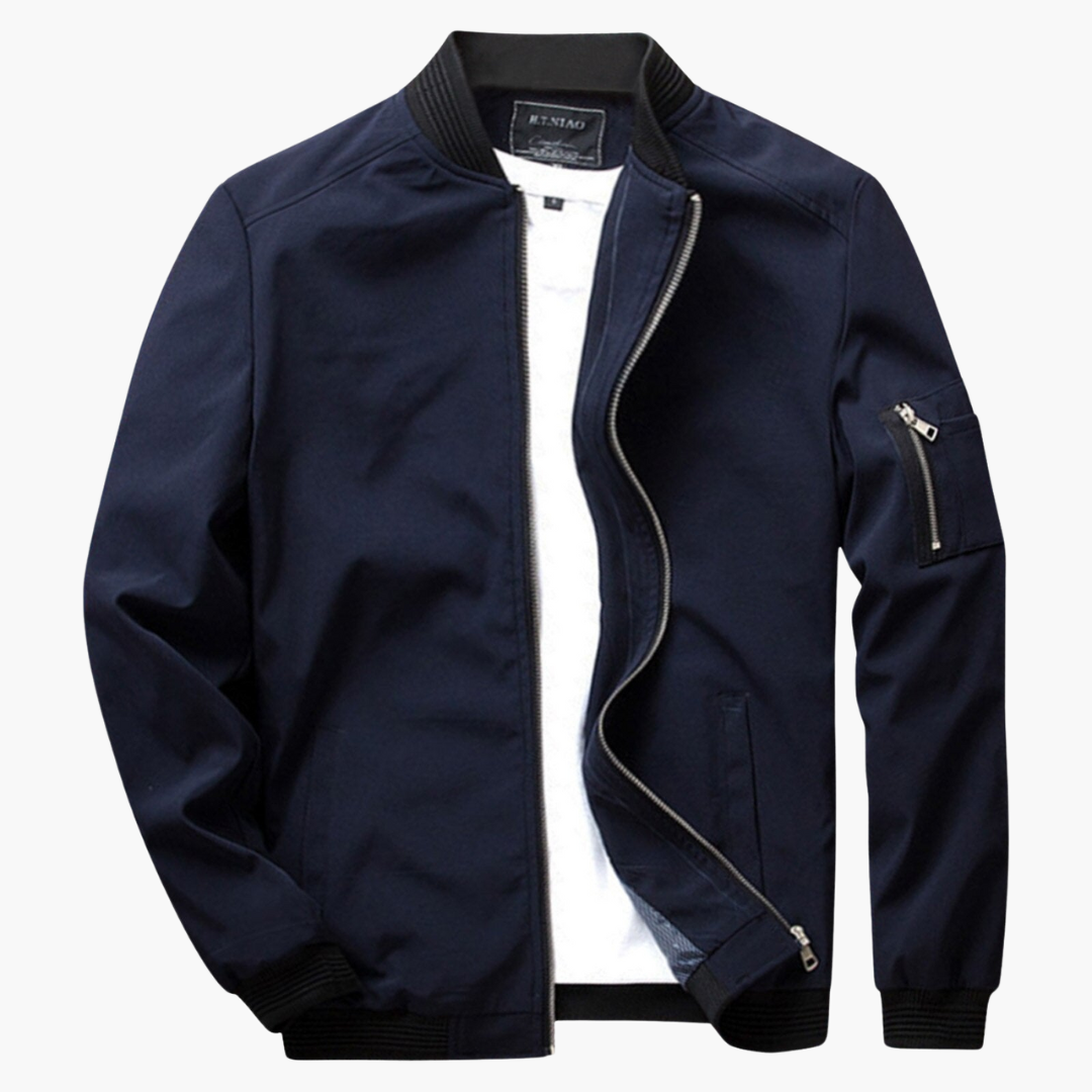 Veste Bomber Avec Poches Zippées Et Coupe Classique Pour Homme | Idéal Pour La Mi-Saison Et Un Usage Quotidien