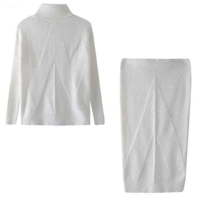 Ensemble Pull À Col Roulé Et Jupe Ajustée Pour Femme | Idéal Pour Les Saisons Fraîches