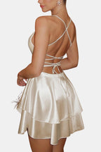 Robe Mini En Satin Avec Coupe Évasée Pour Femme | Idéal Pour Soirées Et Événements
