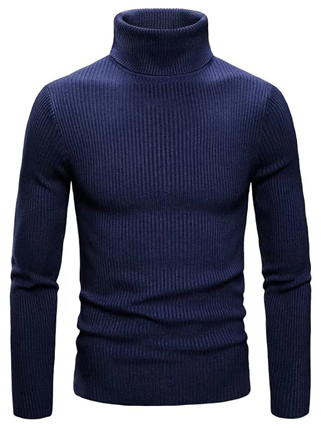Pull Col Roulé Long Avec Coupe Ajustée Pour Homme | Idéal Pour La Saison Fraîche