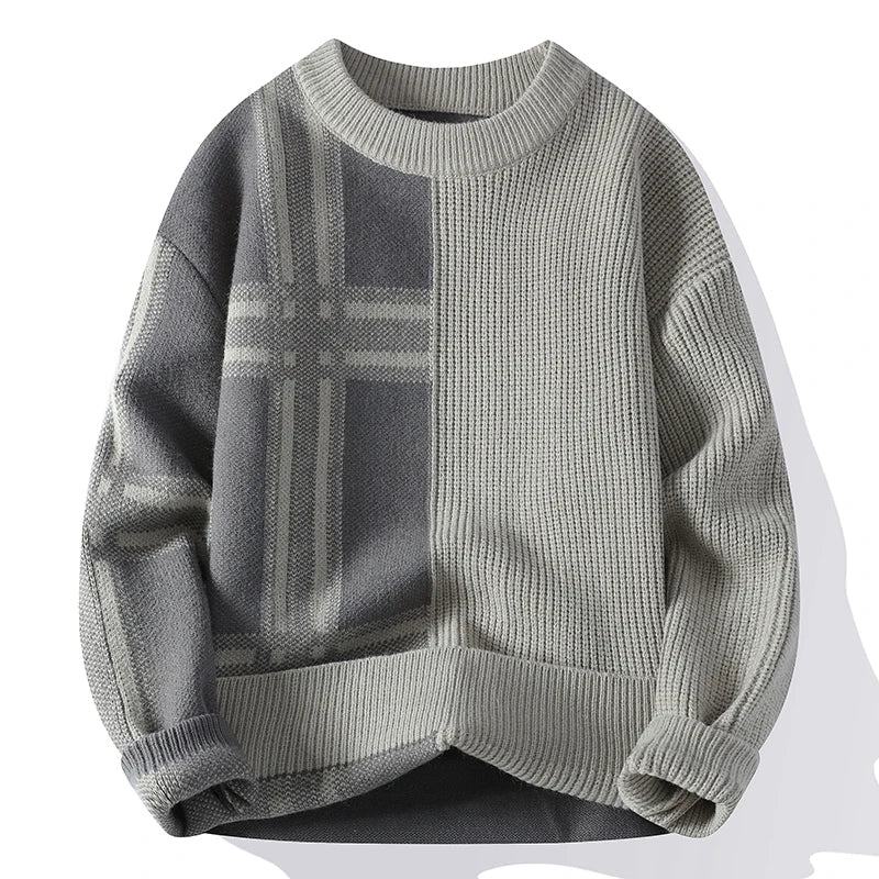 Pull À Col Rond Avec Design Patchwork Pour Homme | Idéal Pour Les Activités Quotidiennes