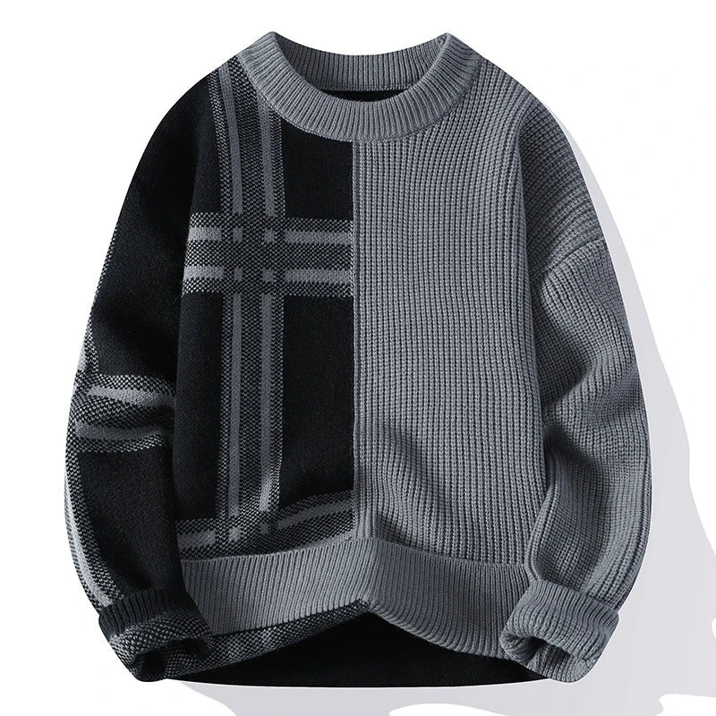 Pull À Col Rond Avec Design Patchwork Pour Homme | Idéal Pour Les Activités Quotidiennes
