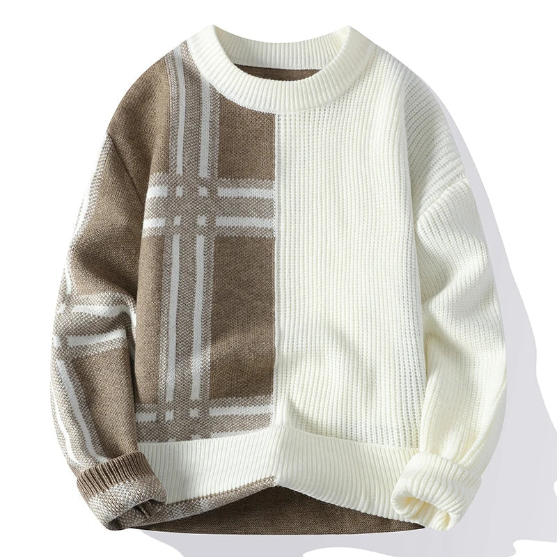 Pull À Col Rond Avec Design Patchwork Pour Homme | Idéal Pour Les Activités Quotidiennes