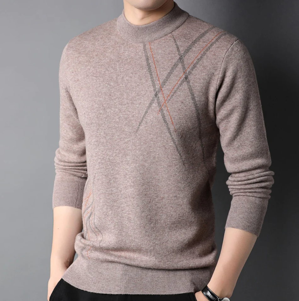 Pull À Col Côtelé Avec Motif Subtil Pour Homme | Idéal Pour Une Utilisation Tout Au Long De L’Année