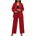 Ensemble Veste et Pantalon à Jambes Larges pour Femme | Idéal pour le Bureau et le Quotidien