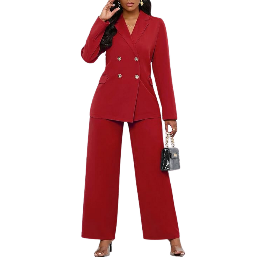 Ensemble Veste et Pantalon à Jambes Larges pour Femme | Idéal pour le Bureau et le Quotidien