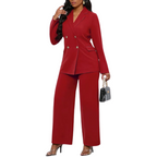 Ensemble Veste et Pantalon à Jambes Larges pour Femme | Idéal pour le Bureau et le Quotidien