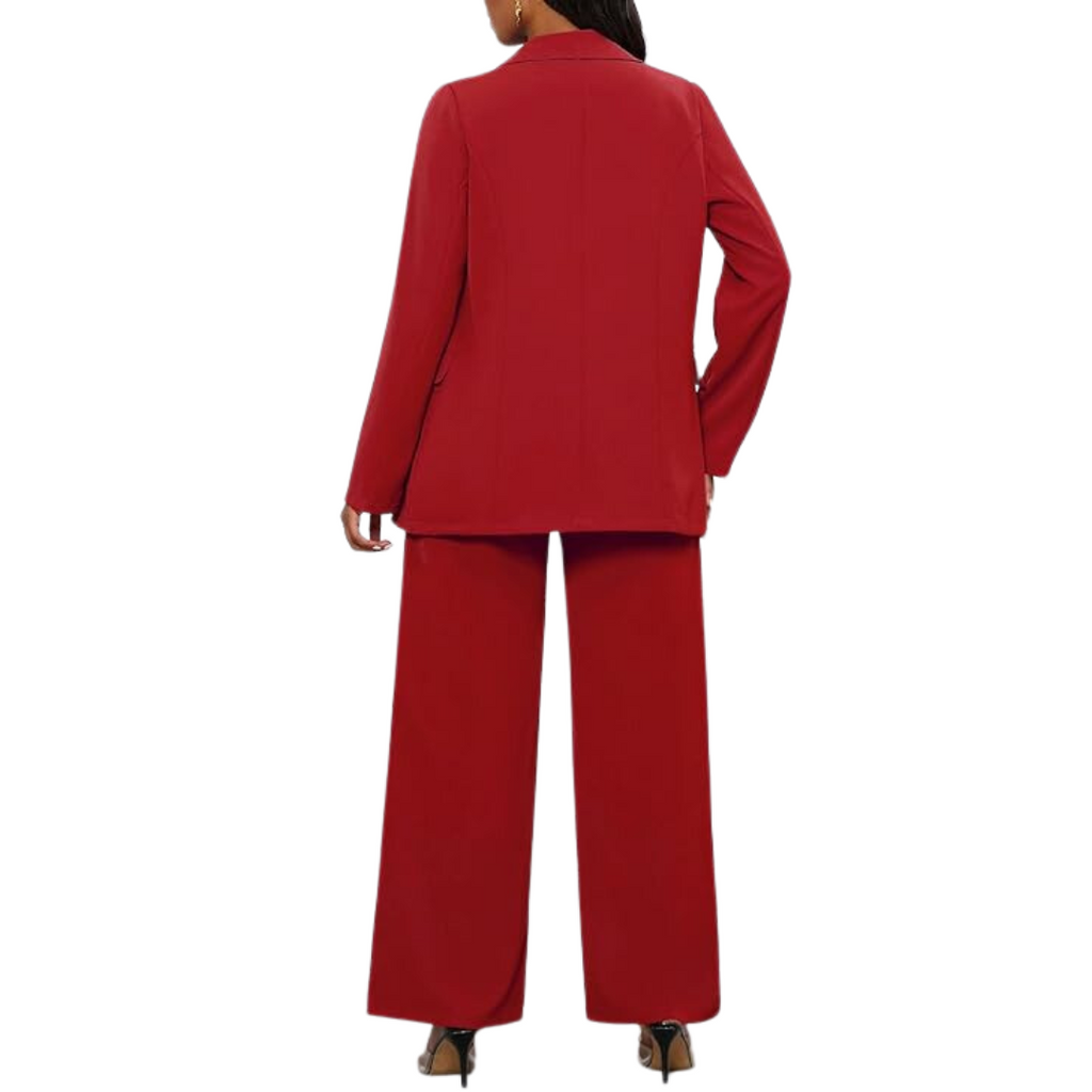 Ensemble Veste et Pantalon à Jambes Larges pour Femme | Idéal pour le Bureau et le Quotidien