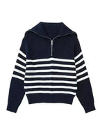 Pull-Over Homme à Rayures avec Fermeture Zippée pour Usage Quotidien | Idéal pour Toutes Occasions